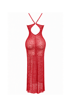 Long Sheer Lace Lingerie with Back Cutout