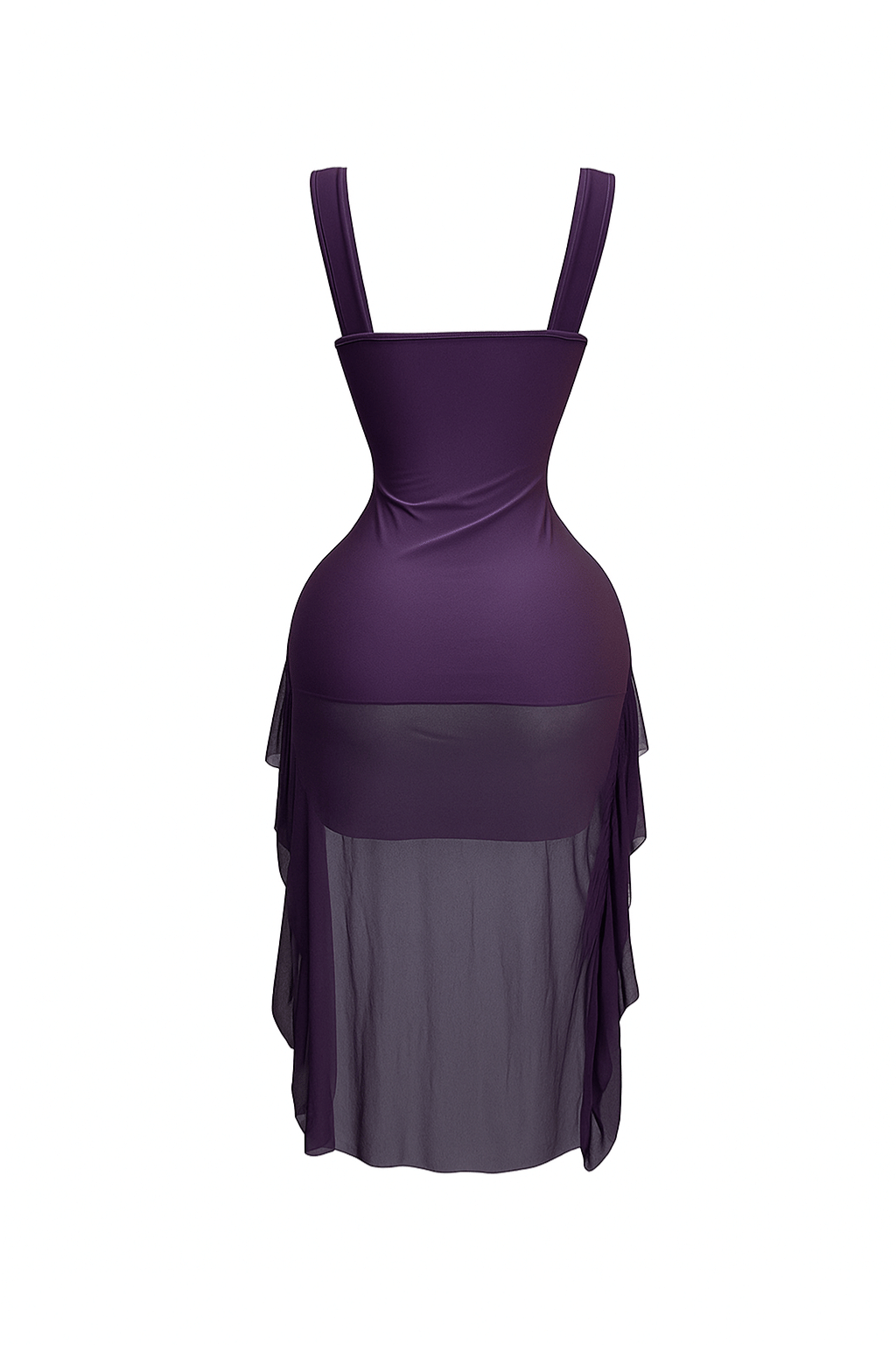 Sheer Hem Bodycon Dress