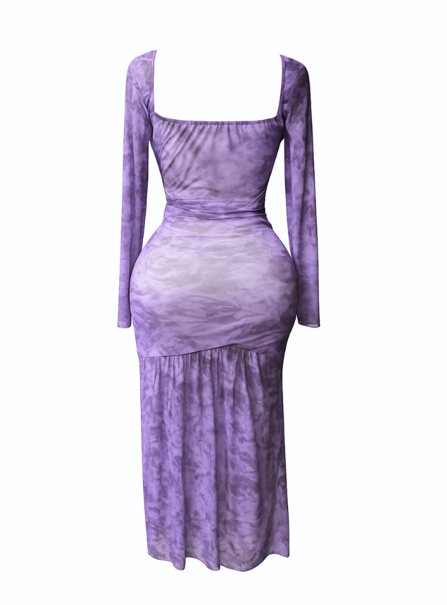 Sheer Hem Maxi Dress