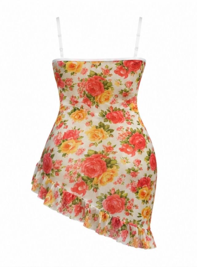 Short Sheer Floral Lingerie