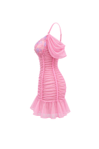 Sheer Off-Shoulder Lingerie with Pearl Straps