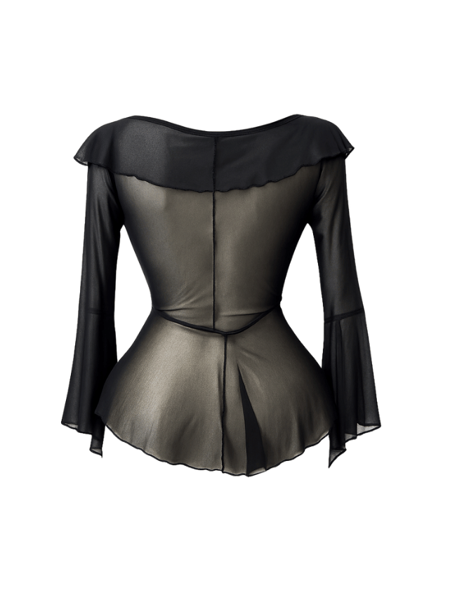 لانجيري قصير بكم شفاف