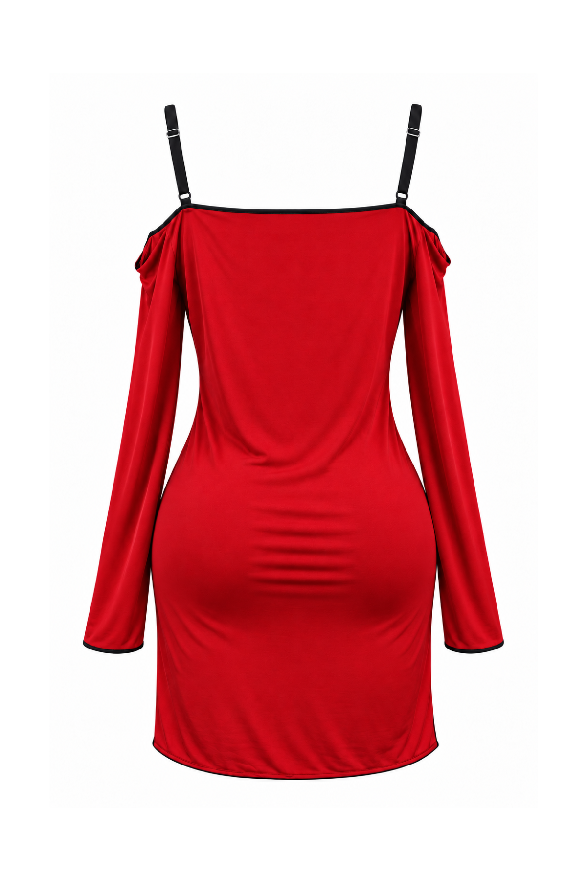 Short dress with long sleeves and cold shoulders
