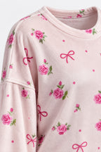 2-Piece Winter Floral Print Pajama Set