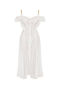 Sheer Off-Shoulder Lingerie with Metal Straps