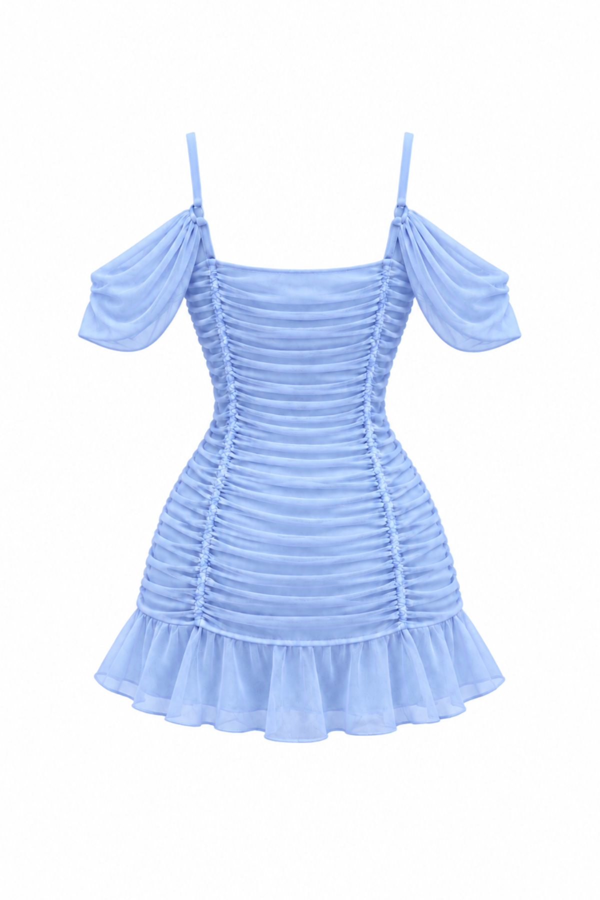 Sheer Off-Shoulder Lingerie with Pearl Straps