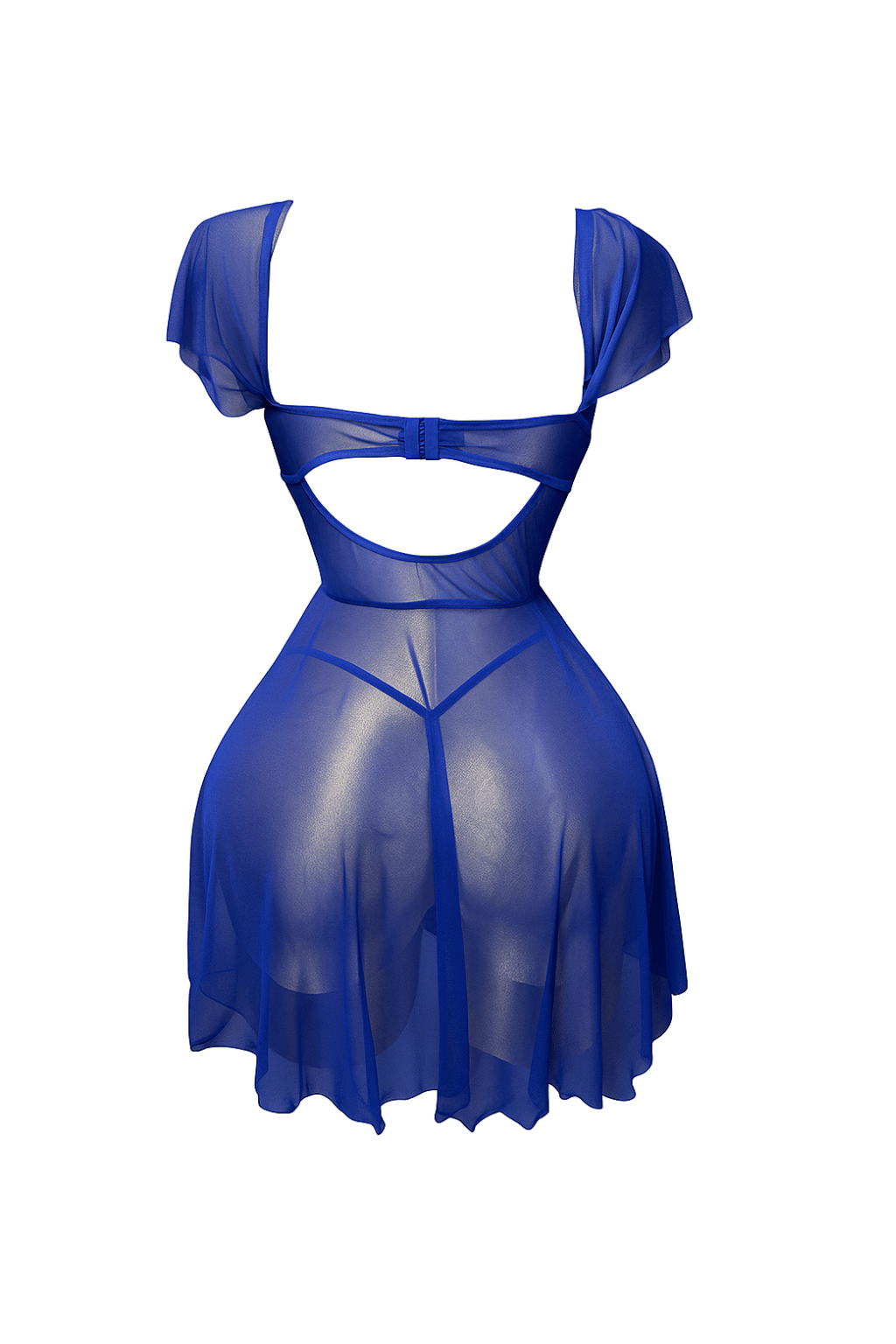 لانجيري قصير شفاف مزود ب كب