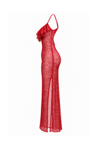 Long Sheer Lace Lingerie with Back Cutout