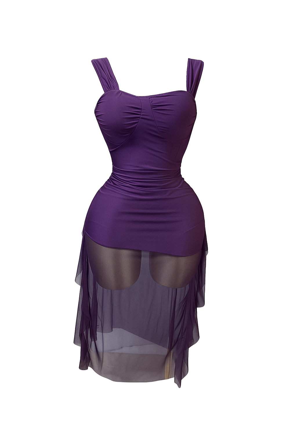 Sheer Hem Bodycon Dress