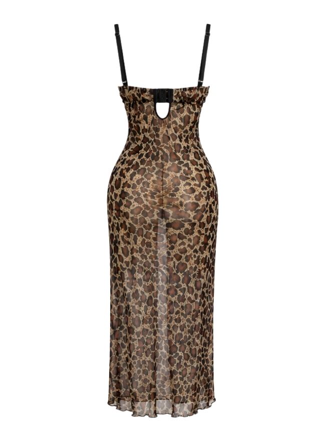 Long Sheer Tiger Lingerie with Open Sides