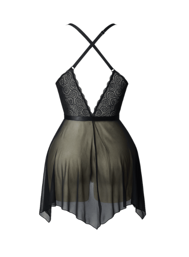 Backless Lace Lingerie Robe