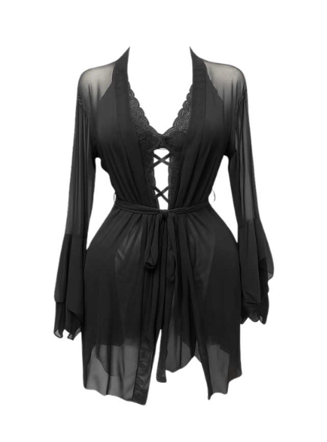 Backless Lace Lingerie Robe