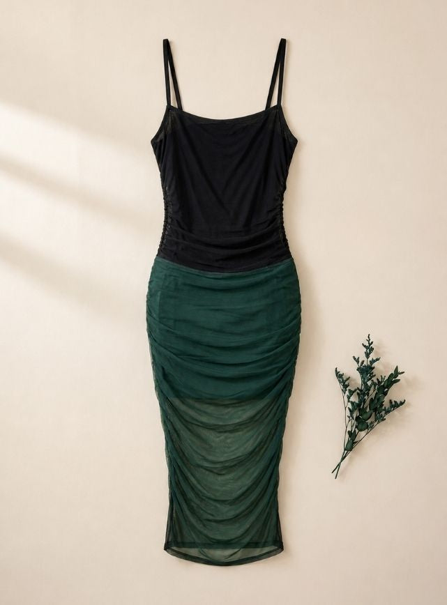 Long Sheer Lined Dress
