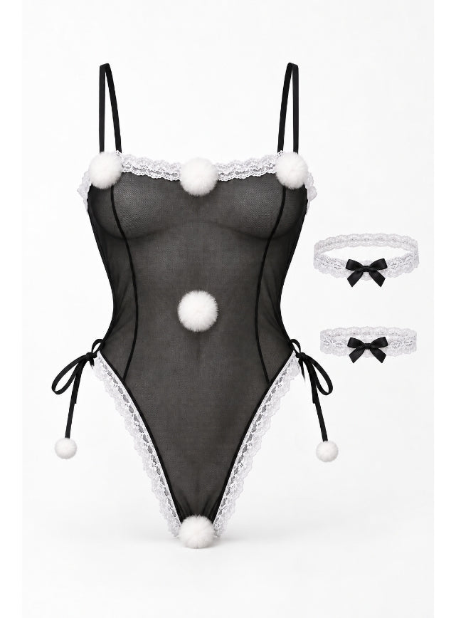 Fur-Trim Costume Babydoll