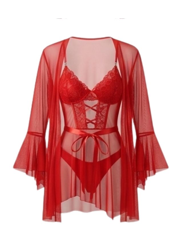 Backless Lace Lingerie Robe