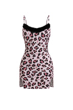 Tiger Print Mini Dress with Fur