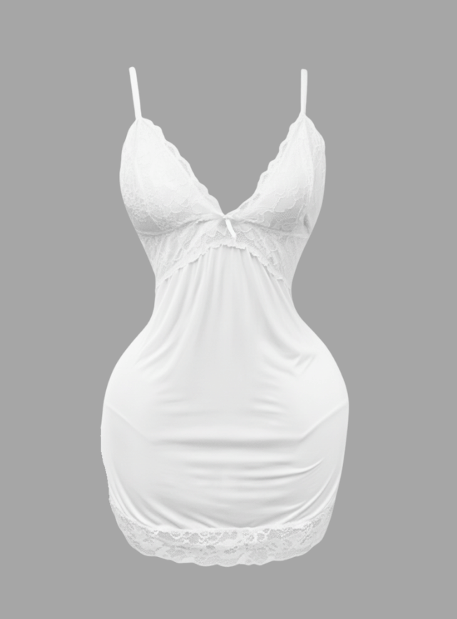 Lace Spliced Lingerie & Robe