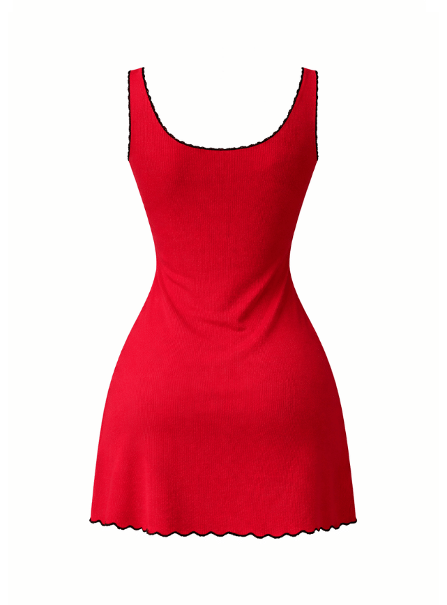 Sleeveless Bow Nightdress Red
