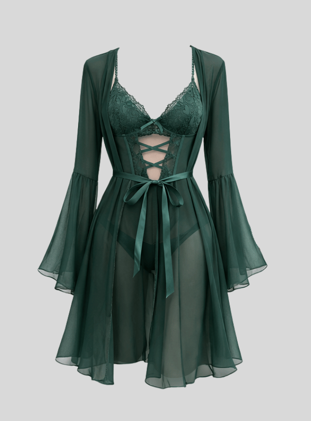 Backless Lace Lingerie Robe