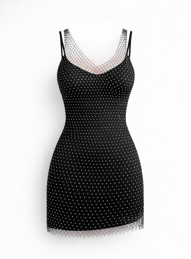 2Piece Dress with Rhinestone Mesh