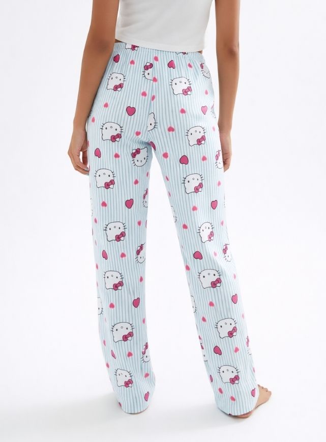 Hello Kitty Print Wide-Leg Pants