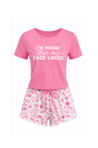 Hearts Print Pajama Set