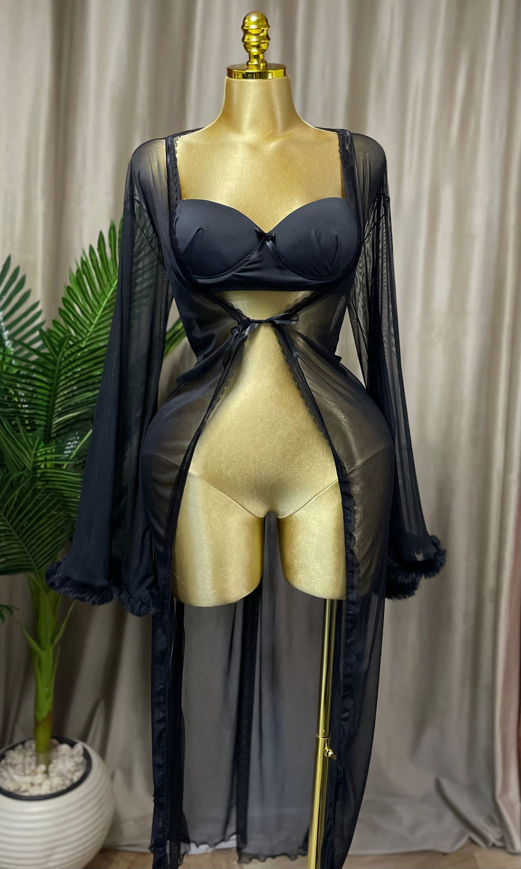 Long Two Piece Sheer Robe