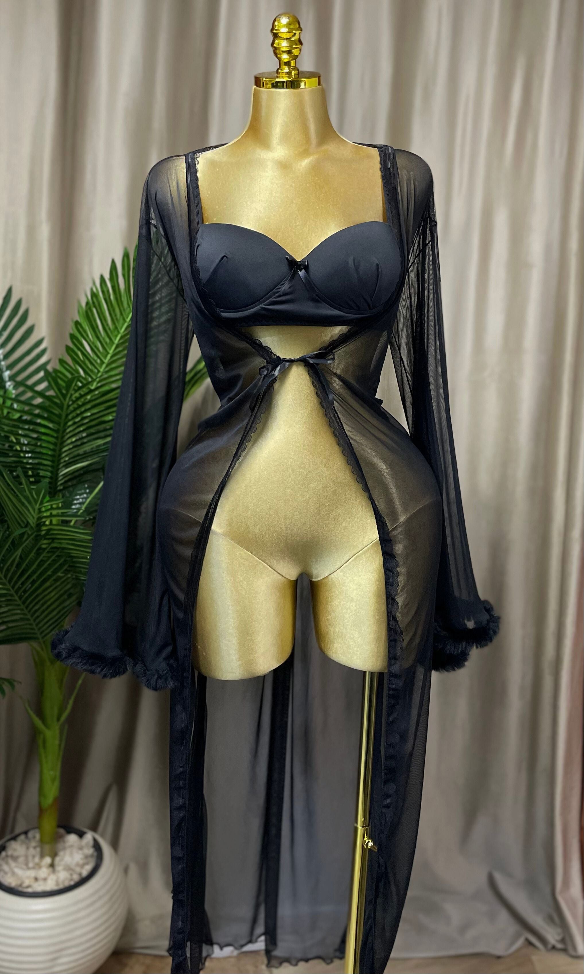 Long Two Piece Sheer Robe