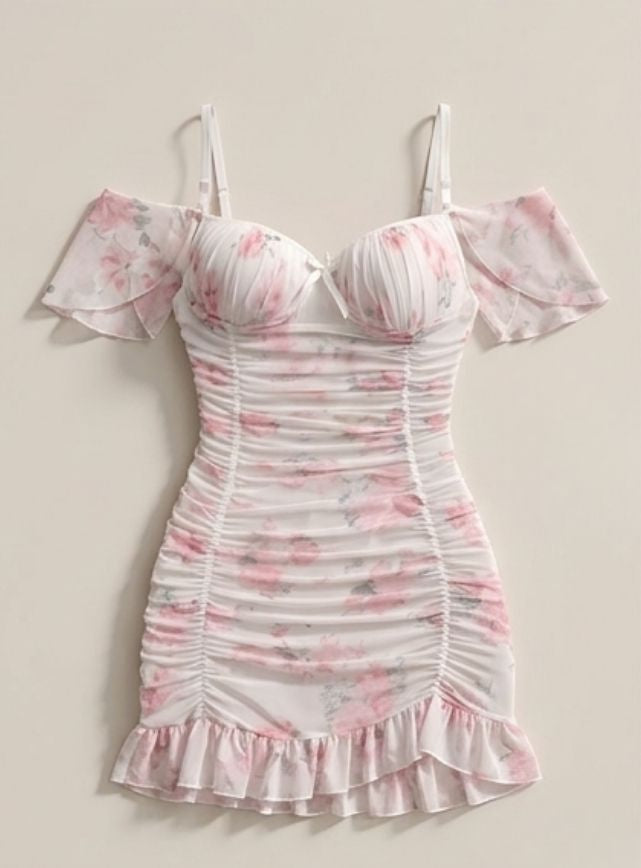 Off-Shoulder Sheer Lingerie