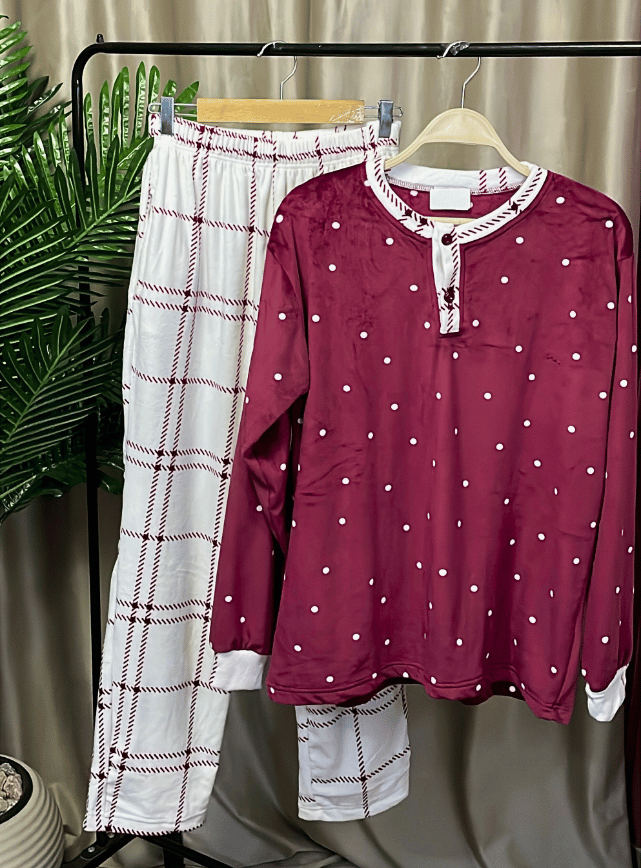 بيجامه شتوي قطعتين