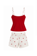 Heart-print short pajama set