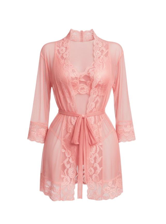 3PCS Lace Robe