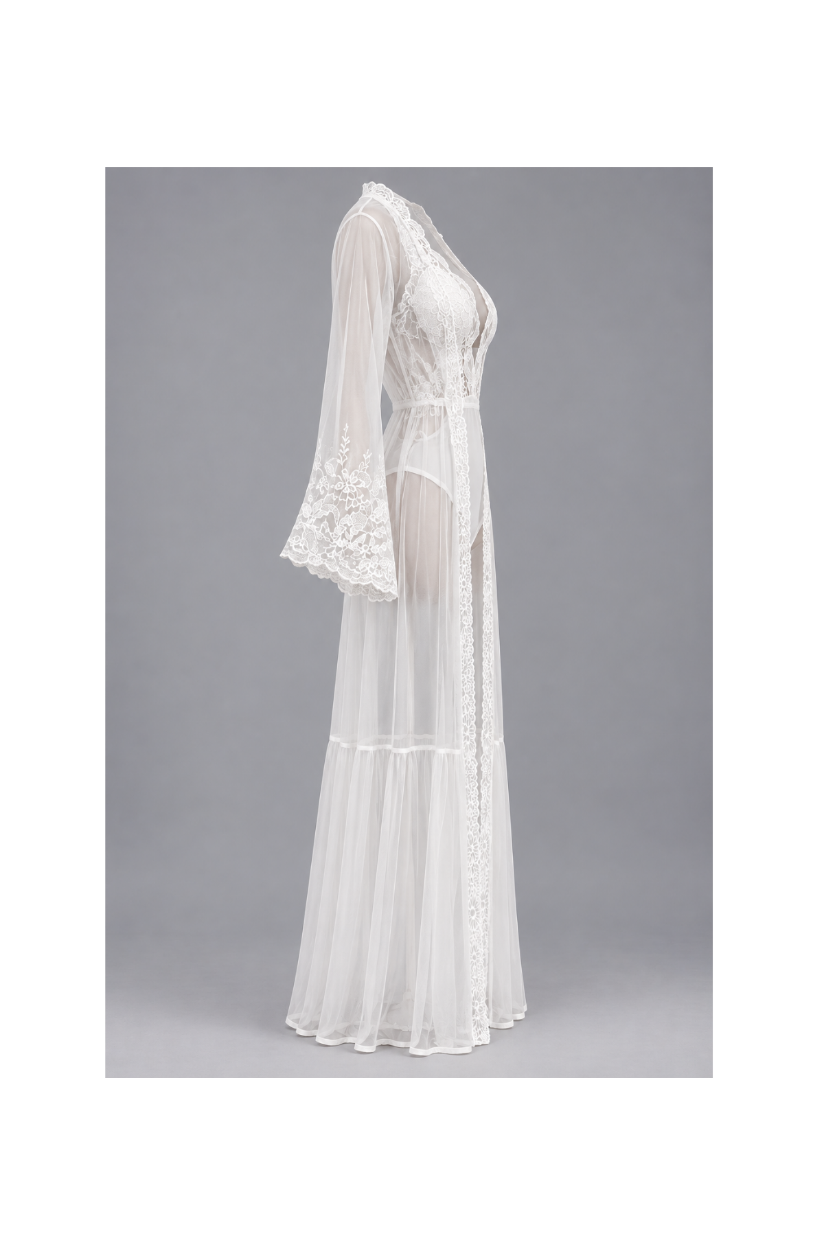 Bodysuit with Long Sheer Robe