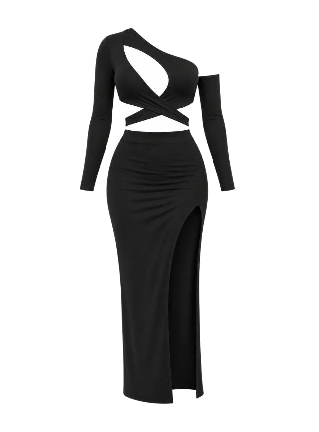 Top & Skirt Set with Front Cutout