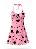 Heart Print Mini Dress