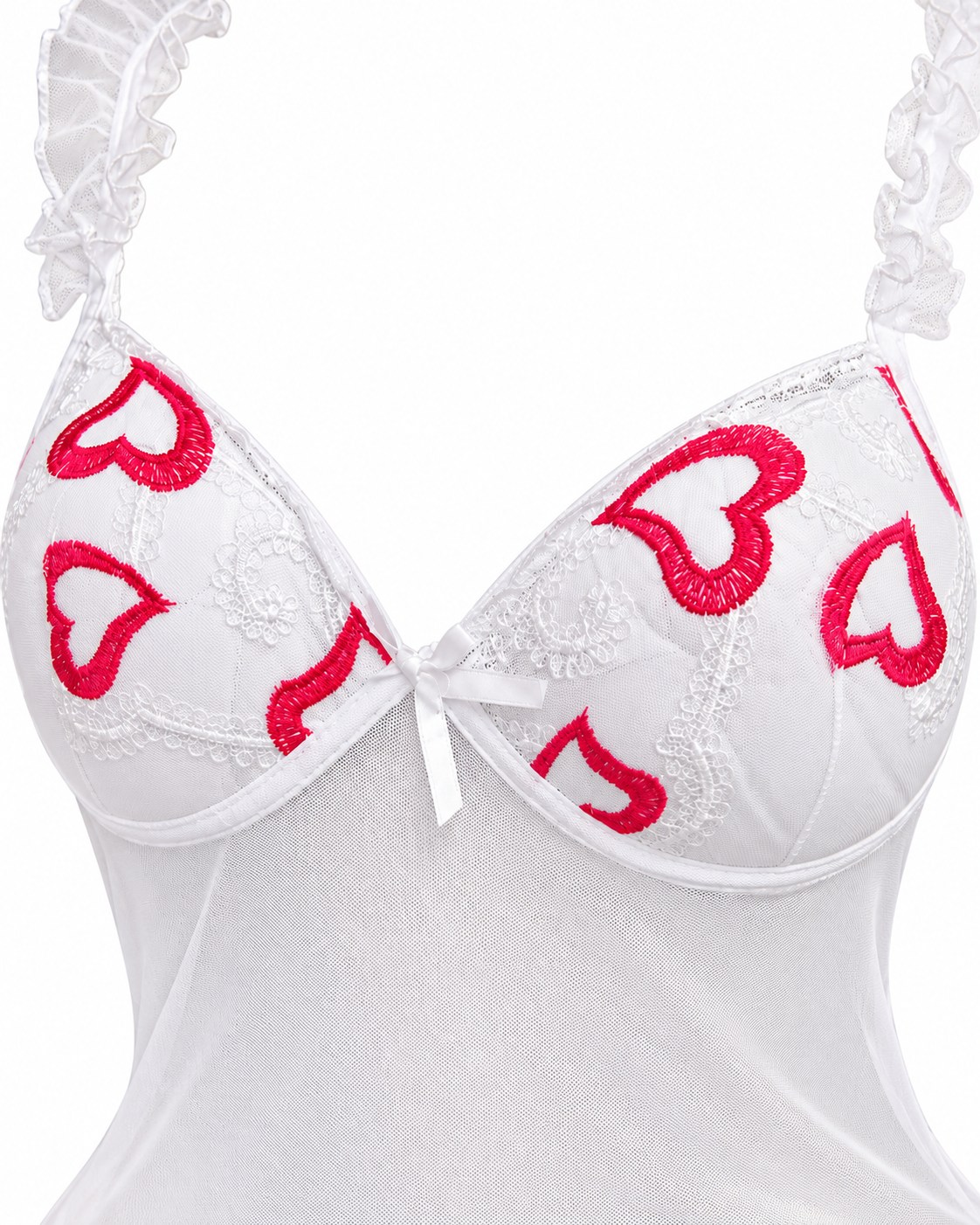 Short Sheer Lingerie with Padded