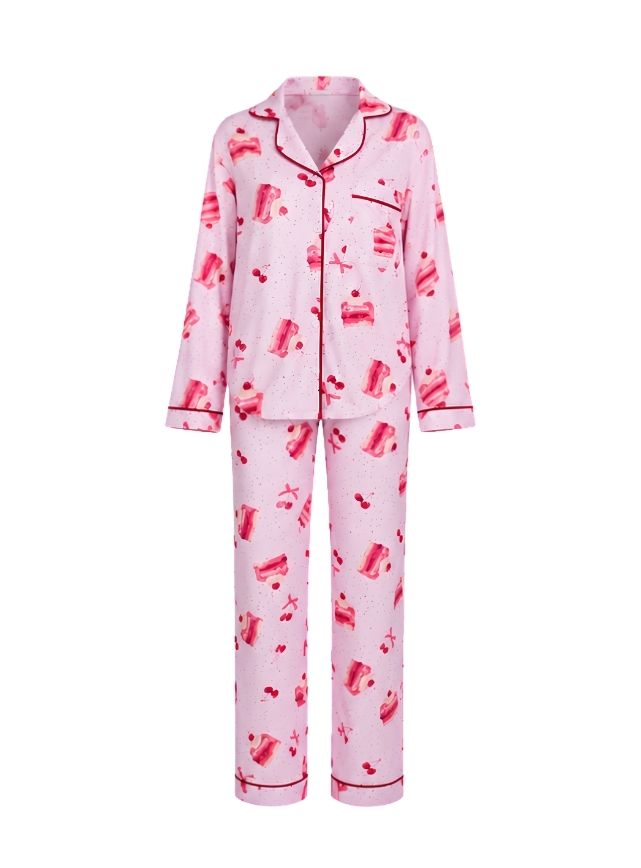 Classic Pink Cotton Pajama Set